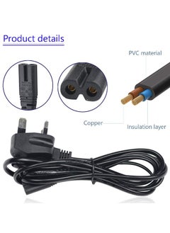 Topleo Power Cable Lead UK Plug to Figure 8 2 Pin Cord for Samsung Toshiba Philips LG Sony Panasonic LED Flat TV Sky Box XBOX One S PS5 PS4 Projector Camera Charger Cord 1.5 M Length  - Image 2