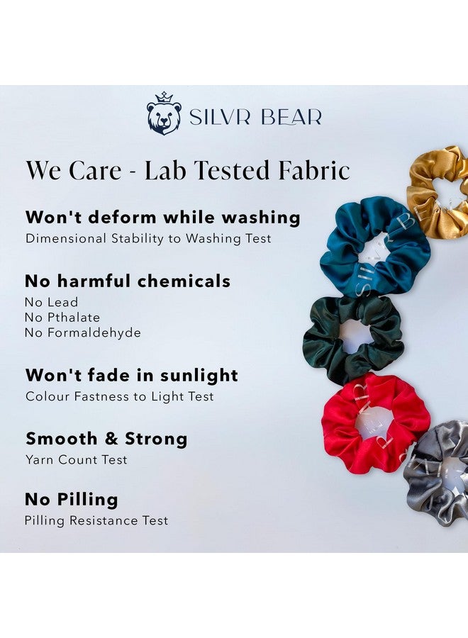 SILVR BEAR Premium Satin Scrunchies SAME 10 COLORS AS PIC, Anti-Hair-Breakage, Hair Ties, Scrunchies Set for Girls, Women, Best gift for Sister, Friend, Mom (Exotic Shades) - Image 5