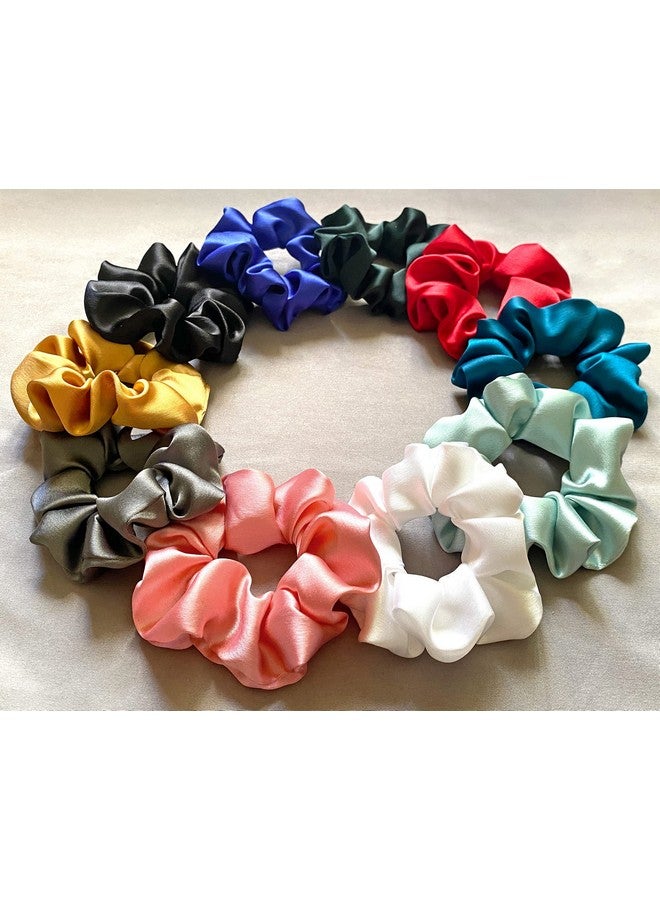 SILVR BEAR Premium Satin Scrunchies SAME 10 COLORS AS PIC, Anti-Hair-Breakage, Hair Ties, Scrunchies Set for Girls, Women, Best gift for Sister, Friend, Mom (Exotic Shades) - Image 1