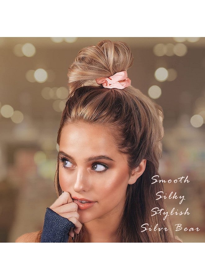 SILVR BEAR Premium Satin Scrunchies SAME 10 COLORS AS PIC, Anti-Hair-Breakage, Hair Ties, Scrunchies Set for Girls, Women, Best gift for Sister, Friend, Mom (Exotic Shades) - Image 4