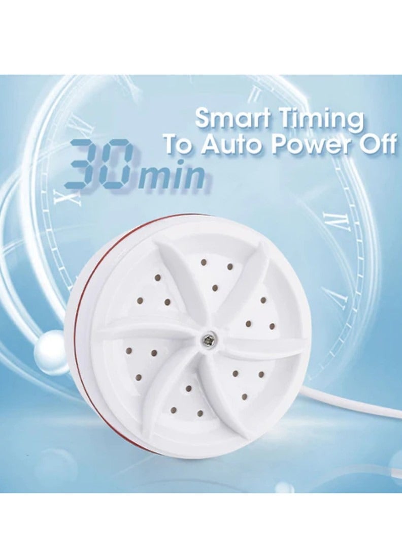 Mini USB Portable Washing Machine, USB Rotating Turbine Portable Washing Machine, 30 MINS Timing Auto-shut , USB Charging for Home Travel , Machine For Socks Underwear  - Image 1