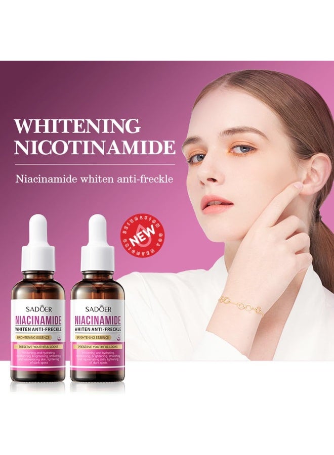 SADOER Niacinamide Brightening Serum 30ml - Hydrates, Evens Skin Tone, Smooths & Revitalizes, Reduces Dark Spots, Facial Treatment for All Skin Types - Image 5