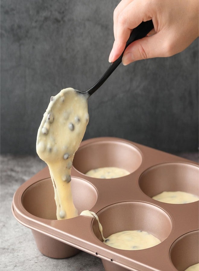 HAPPIELS Non Toxic Nonstick 6 Cup Jumbo Muffin Pan | Non Stick Large Cupcake Tin for Oven | Nontoxic Muffins Tins Big Size | Non Toxic Non Stick Baking Trays PFOA Free | Cupcakes Tray - Image 3