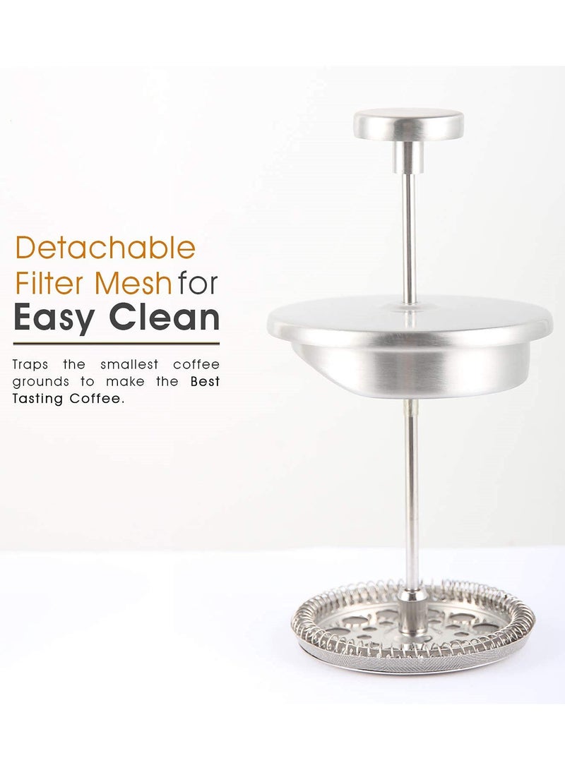 350ml Double Wall Stainless Steel Insulated Coffee Tea Press With Filter For Hot Beverages Mirror Polish Easy Clean Design Coffee Tea Lovers Must Have - Image 3