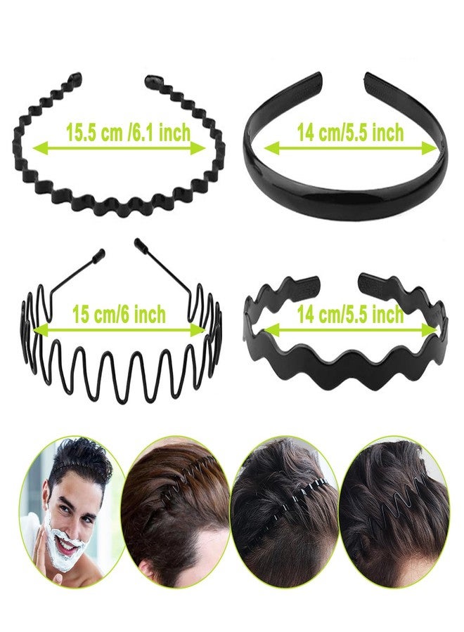 JERLITU Metal Headbands, With Teeth Hairband for Men, Womens Headbands, Unisex Black Wavy Spring Outdoor Sports, Simple Elastic Non-Slip Headwear.(10 Pcs) - Image 4