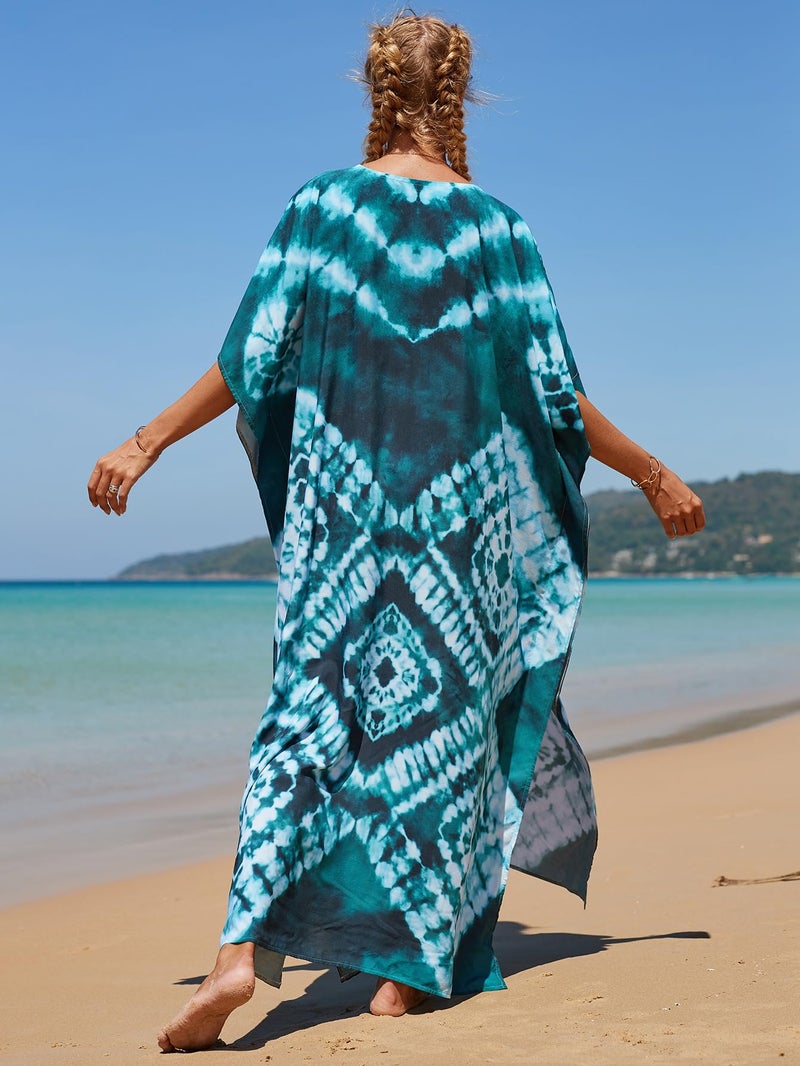 IMAGEKOPE Kaftan Dresses for Women Plus Size Bathing Suit Cover up Caftan Maxi Beach Dresses - Image 4