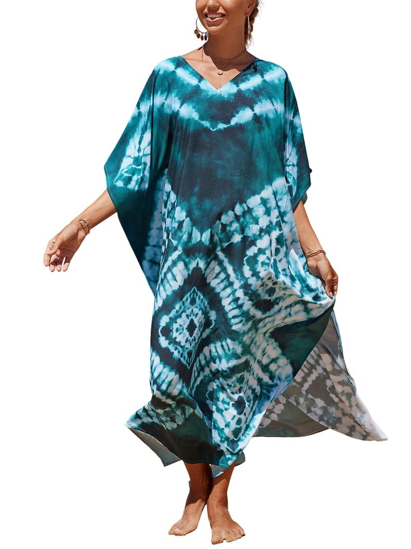 IMAGEKOPE Kaftan Dresses for Women Plus Size Bathing Suit Cover up Caftan Maxi Beach Dresses - Image 1
