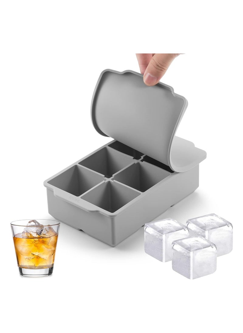 YZMA GLOBAL Large Silicone Ice Cube Tray with Leak-Proof Lid – 6 Giant 2-Inch Square Cubes, Stackable & Easy Release, BPA-Free, Dishwasher Safe – Ideal for Soups, Baby Food, Juice & Beverages  - Image 1