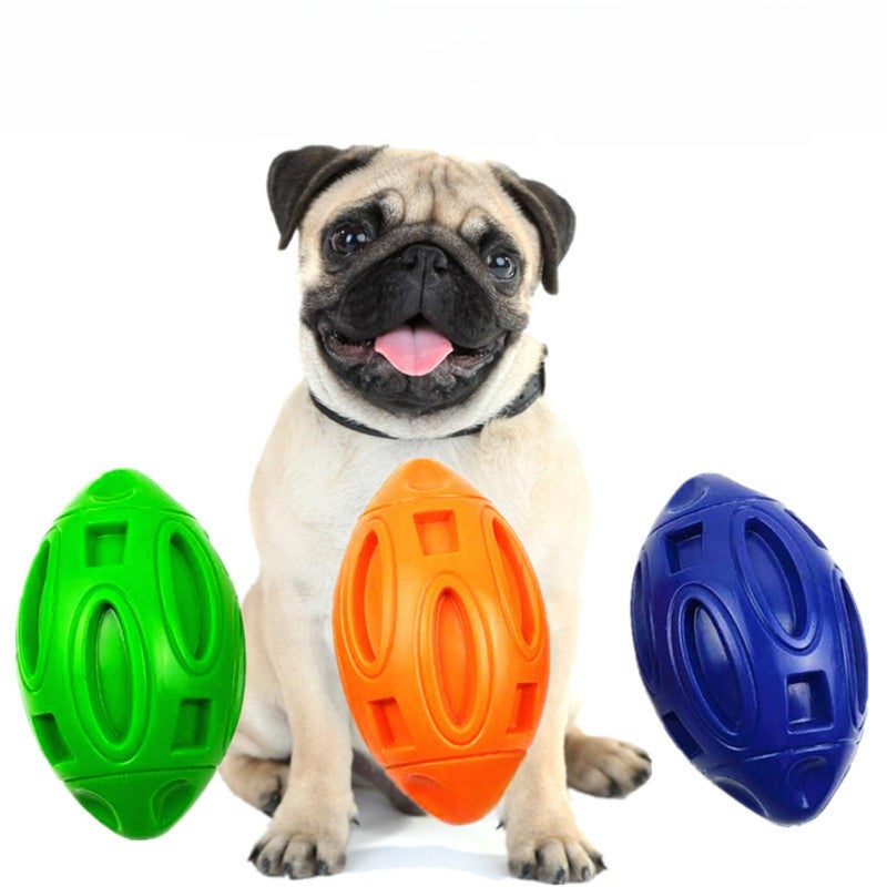 Rubber Sounding Rugby Rubber High Quality Pet Ball Grinding Teeth Bite Dog Toy Ball - Image 3