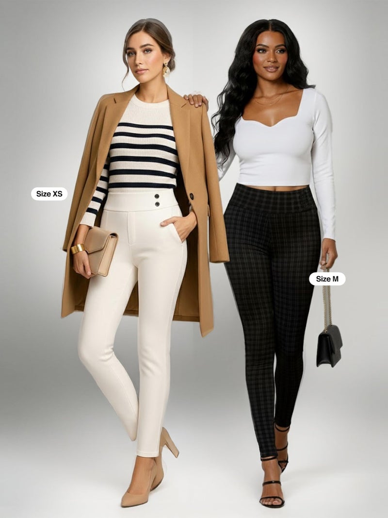 Conceited Womens Dress Pants with Tummy Control - Wear to Work - Stretch High Waisted Slacks with Pockets - Book Smart - Large - Image 2