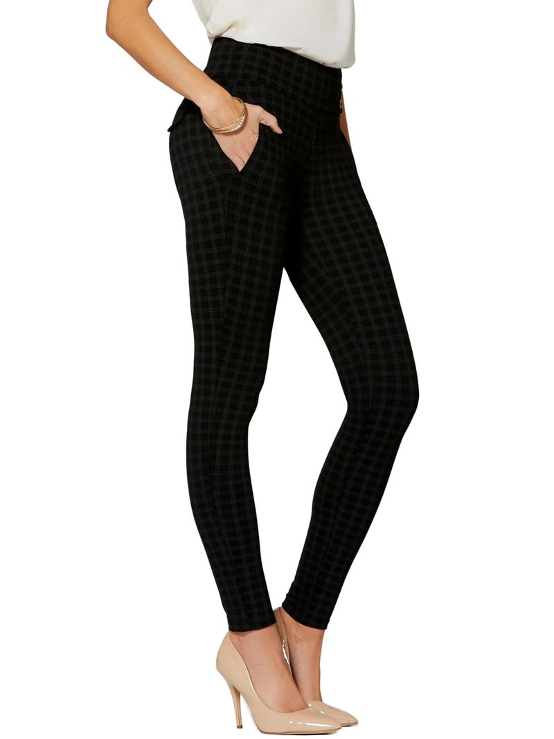 Conceited Womens Dress Pants with Tummy Control - Wear to Work - Stretch High Waisted Slacks with Pockets - Book Smart - Large - Image 1