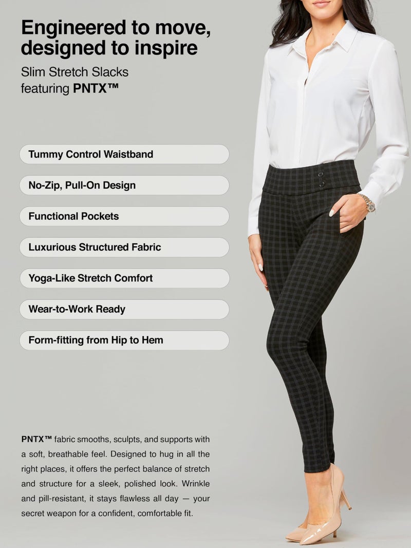 Conceited Womens Dress Pants with Tummy Control - Wear to Work - Stretch High Waisted Slacks with Pockets - Book Smart - Large - Image 4