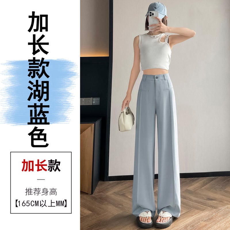 25 New Summer Narrow Suit Wide Leg Pants High Waist Drape Loose Straight-Leg Casual Pants Slim And Easiest For Match For Small People - Image 1