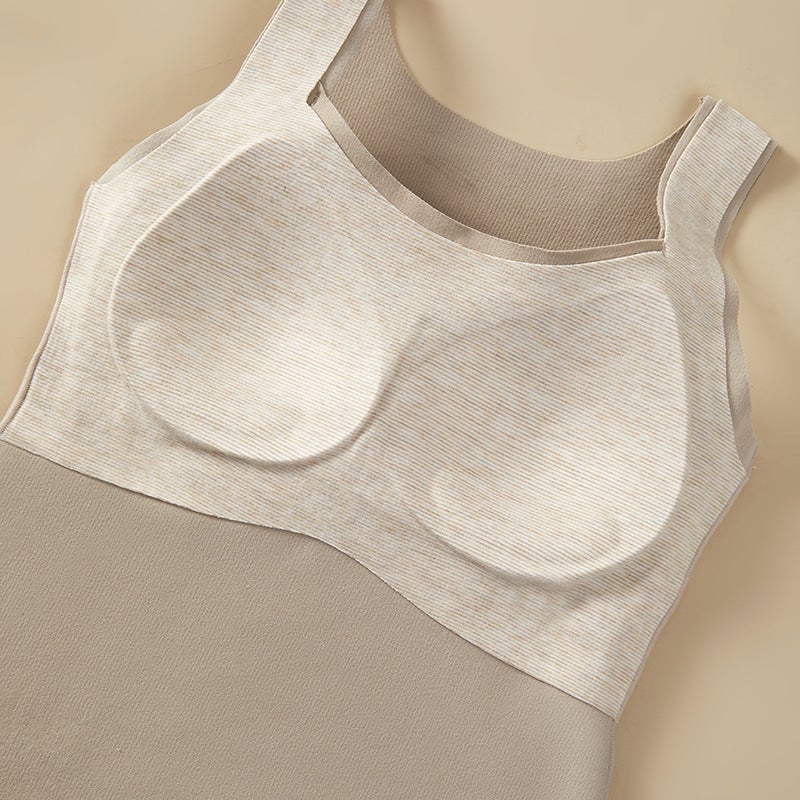 Autumn Winter Velvet Warm Vest Wool Silk Thermal Women Milky white - Image 5