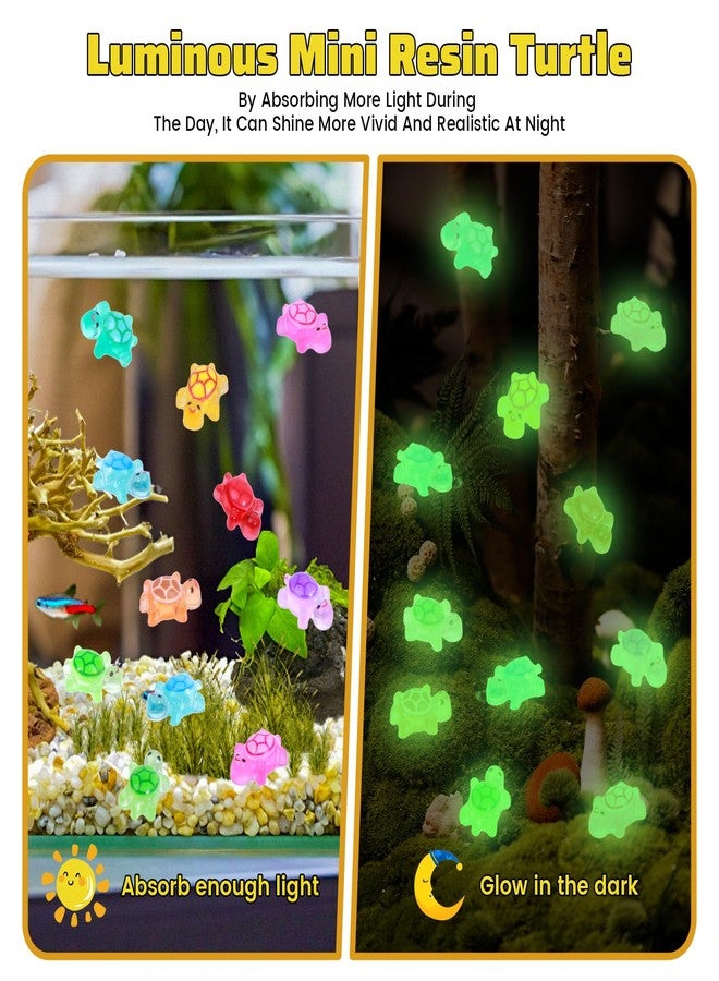 Yonseng 300pcs Mini Resin Turtles Luminous Tiny Turtle for Crafts Dollhouse Miniatures Mini Resin Things Animals for Fairy Garden Micro Landscaping Decoration Home Decor, 10 Colors(0.23 * 0.35inch) - Image 3