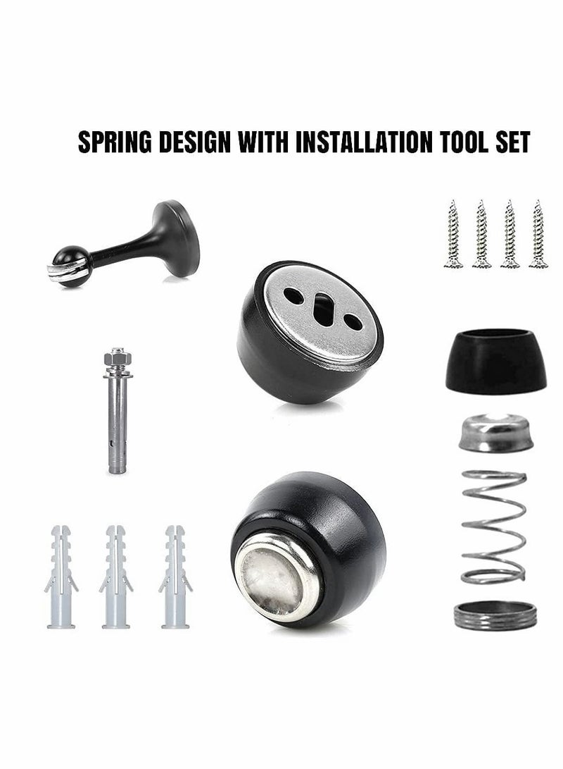 Y&D Magnetic Door Stops, Stopper Stainless Steel Doorstop Brushed Satin Nickel, Black Wall Floor Mounted Holder Catch for Bedroom Bathroom Kitchen Home Office - Image 3