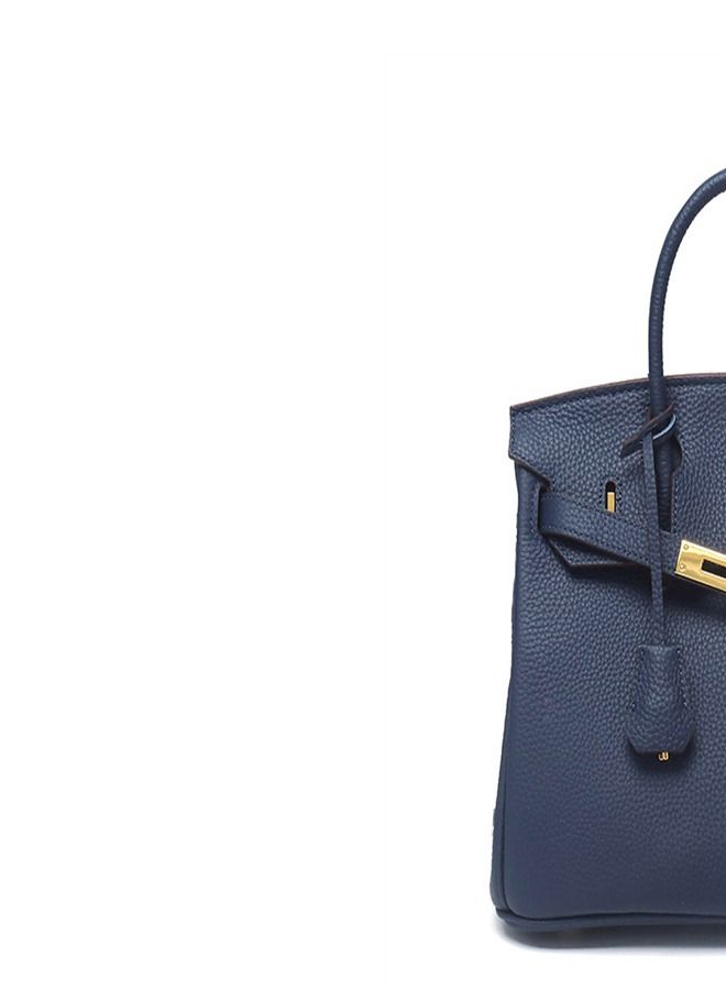 Loquat Gold Buckle Leather Handbag Royal Blue  - Image 3