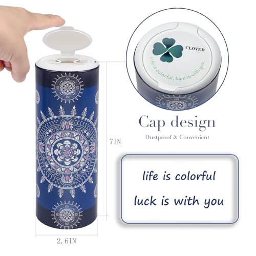 Clover مناديل وجه أنبوب دائري من كلوفر ومناديل سيارات - مناديل سفر في أسطوانة مدمجة لحامل الأكواب، المكتب، غرفة النوم، الزينة (ليتون، 3 طبقات، عبوة من 4)  - Image 3