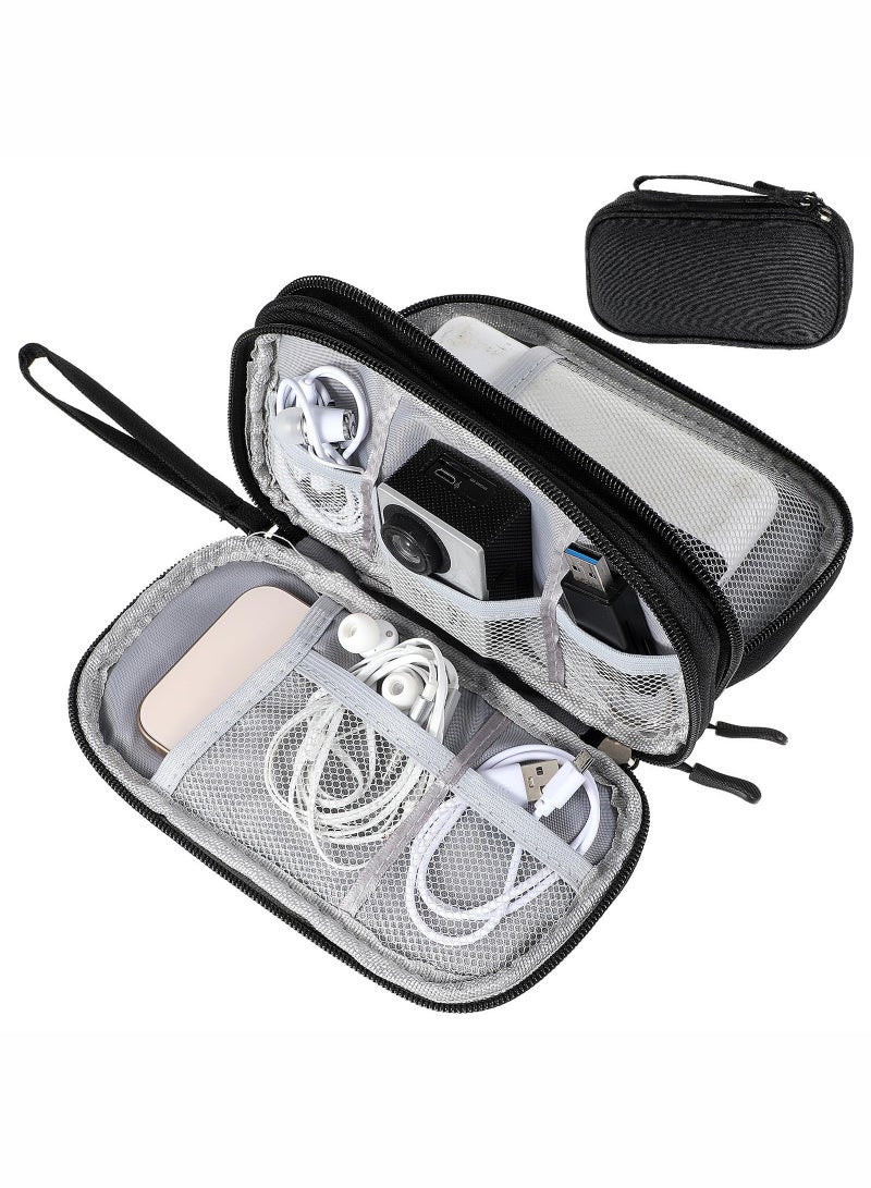 Electronics Accessories Organizer Pouch Bag, Designed for Power Adapter/Charger/Cables/Mouse, for Travel (Black) - Image 4