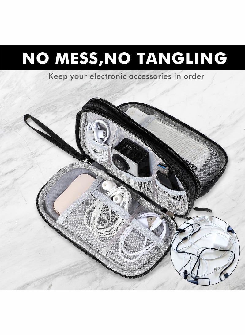 Electronics Accessories Organizer Pouch Bag, Designed for Power Adapter/Charger/Cables/Mouse, for Travel (Black) - Image 5