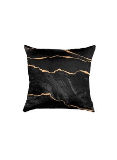 RIZARIES SuperSoft Marble Black Gold Throw Cushion  - Image 2