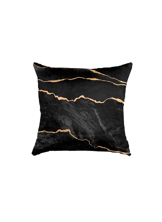 RIZARIES SuperSoft Marble Black Gold Throw Cushion  - Image 2