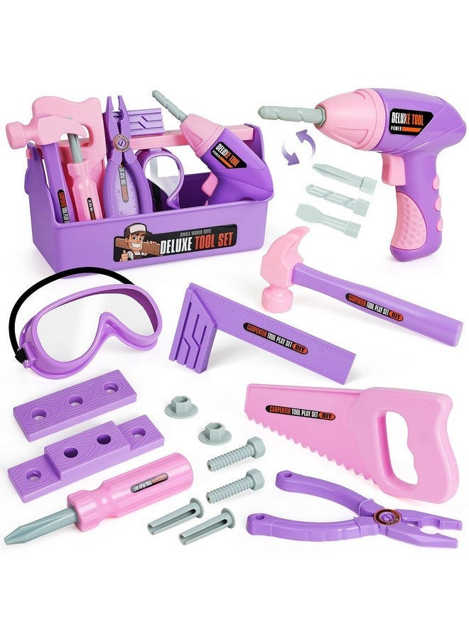 EP EXERCISE N PLAY Kids Tool Set With Toy Drill, Toy Tool Box, Construction Tools, Pretend Play Toddler Girl Toys Gifts For Toddlers Kids Aged 3 4 5 6 7 - Image 1