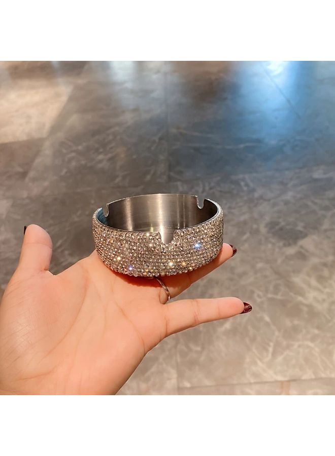 High Value Rhinestone Ashtray Creative Multifunctional Stainless Steel For Home Office - Image 1