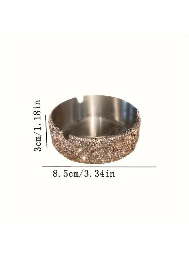 High Value Rhinestone Ashtray Creative Multifunctional Stainless Steel For Home Office - Image 4