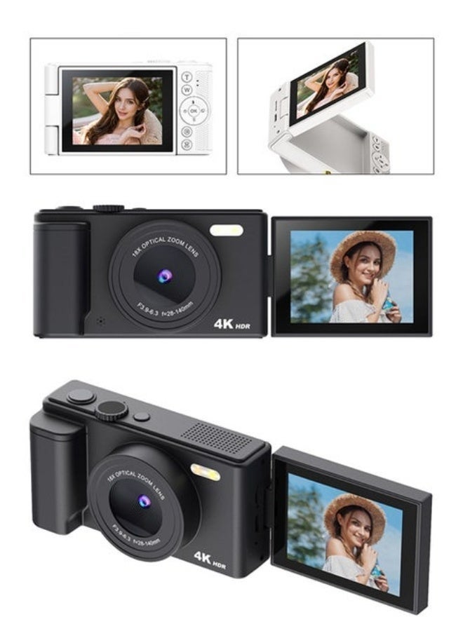 ماكرايستورم 4K كاميرا رقمية للتصوير الفوتوغرافي ، 64MP كاميرا تلقائية التركيز لليوتيوب مع شاشة فليب 2.8 '' 180 درجة ، 18X كاميرا سفر مضادة للاهتزاز التكبير الرقمي ، 64GB بطاقة TF - Image 3