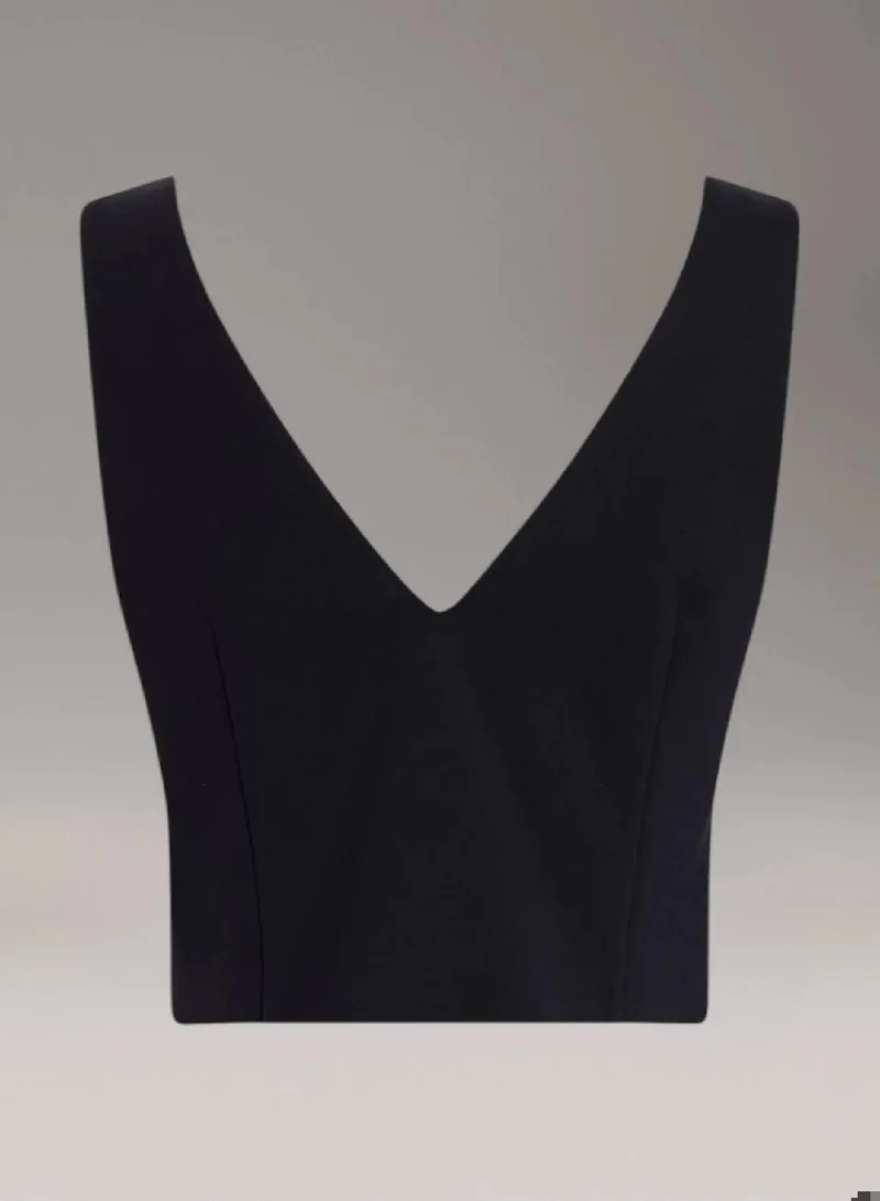 Calvin Klein Jeans Ck Black Slim Ribbed Vest for Women | Best Price UAE