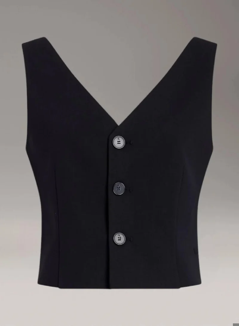 Calvin Klein Jeans Ck Black Slim Ribbed Vest for Women | Best Price UAE