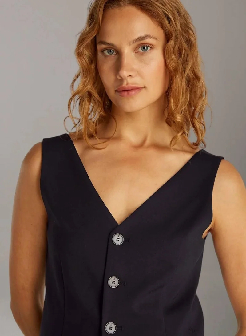 Calvin Klein Jeans Ck Black Slim Ribbed Vest for Women | Best Price UAE