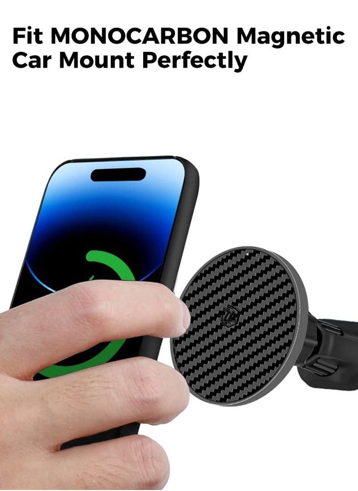 MONOCARBON Real Aramid Fiber iPhone 14 PRO Case Cover MagSafe Compatible Military Grade Drop Protection Scratch Resistant - Matte Black  - Image 5
