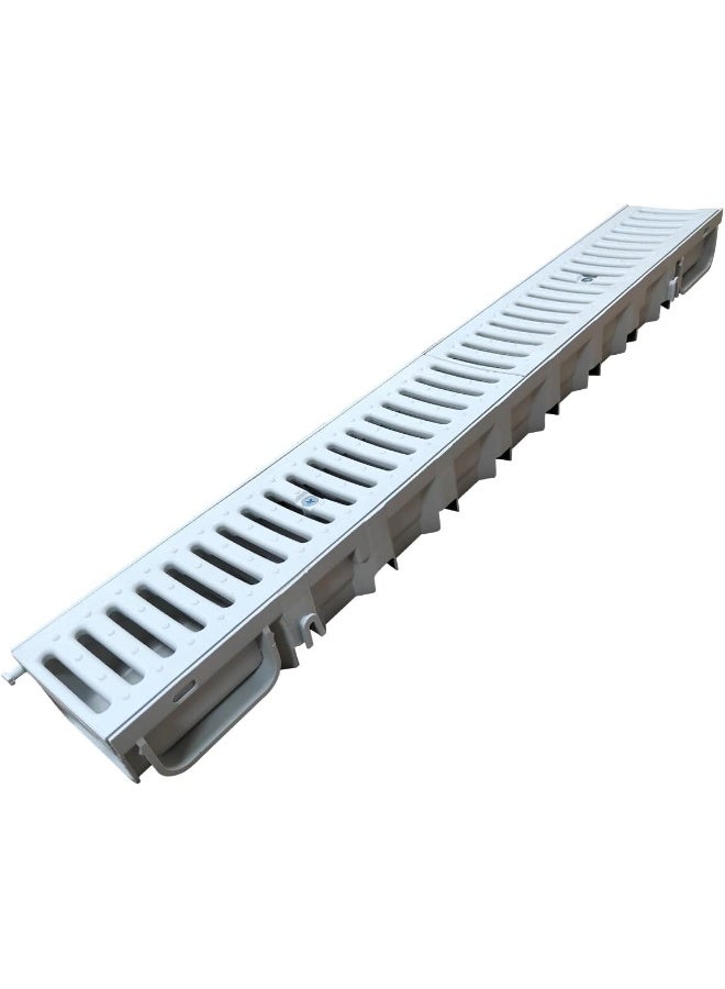 RACO Floor Grating, Drain Channel for Landscapes, Pools, Roofs, Terraces, Balconies, Gardens, Corridors 1Mtr Length Maid in Spain (Polypropylene (PP) 5.5")  - Image 1