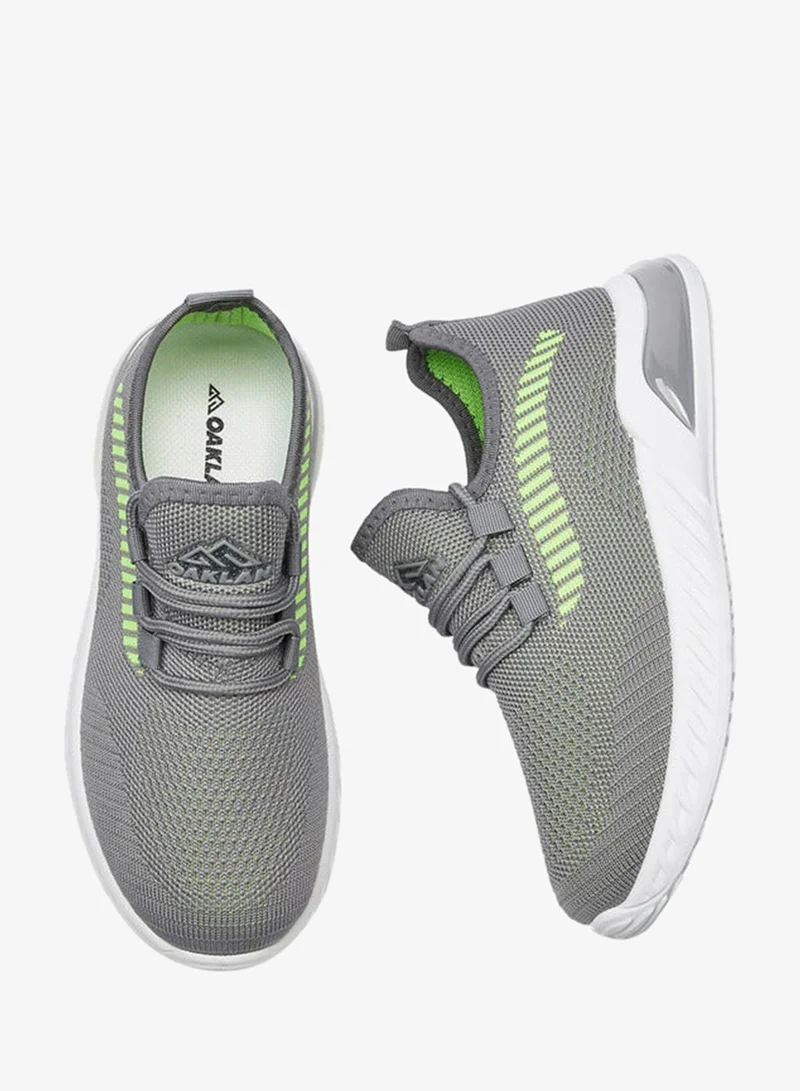 Oaklan by Shoexpress GREY Textured Lace-Up Sports Shoes for Men | Best Price UAE
