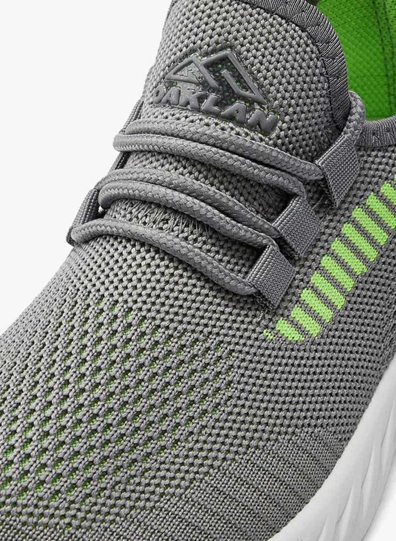 Oaklan by Shoexpress GREY Textured Lace-Up Sports Shoes for Men | Best Price UAE