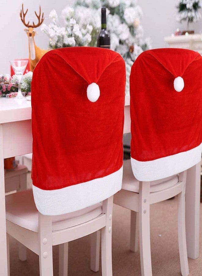 FIVOENDAR Set of 6 Large New Pack Santa Claus Hat Christmas Chair Covers Color - Fun Decoration in Wedding Parties Enjoy Responsibly & Creative Novelty Gifts - Image 1