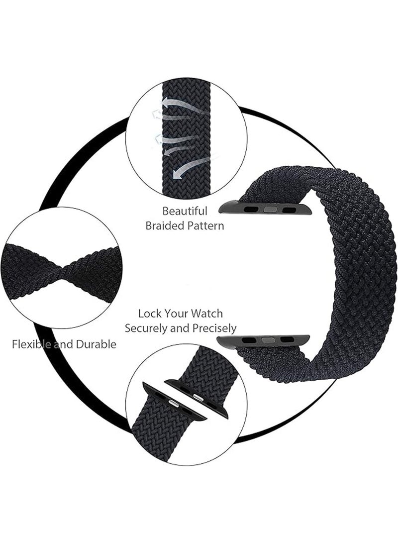 Bands Compatible with Apple Watch 38mm 40mm 41mm Series 9/8/7/SE/6/5/4/3/2/1 IWatch Ultra/Ultra 2/Braided Solo Loop Nylon Fabric Strap M - Image 2