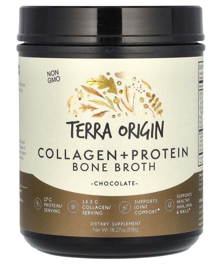 Terra Origin Collagen + Protein Bone Broth Chocolate 18.27 oz (518 g)