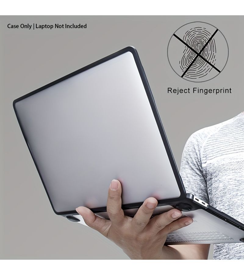غطاء TPU ناعم الحواف متوافق مع MacBook Air 13 بطرازات 2020 و2019 و2018 - أسود - Image 1