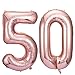 Jonhamwelbor 50 Number Balloons Rose Gold Big Giant Jumbo Number 50 Foil Mylar Balloons for 50th Birthday Party Supplies 50 Anniversary Events Decorations - Image 2