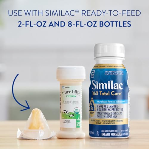 Similac حلمة وزرّ لزجاجة حليب سيميللاك، حلمة وزرّ زجاجة للأطفال، خالية من اللاتكس، 50 قطعة - Image 2