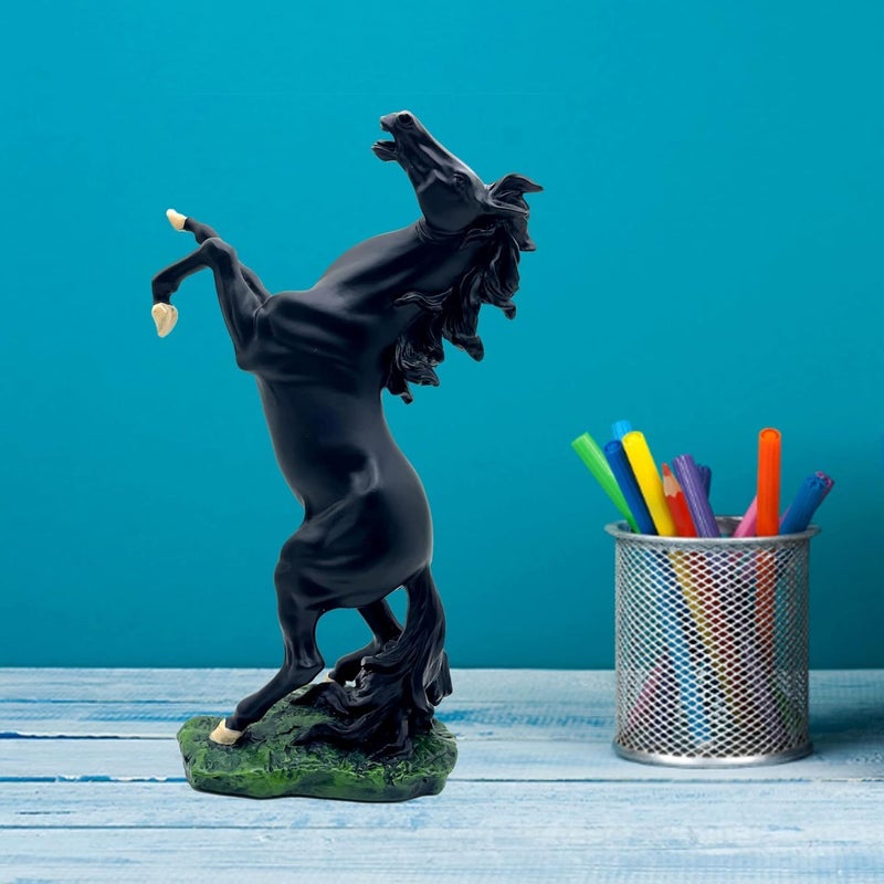 CBEX Standing Horse Statue Figurine Nordic Artwork Sculpture Horse Ornament for Bookshelf Cabinet Desk Decor Collection Black - Image 2