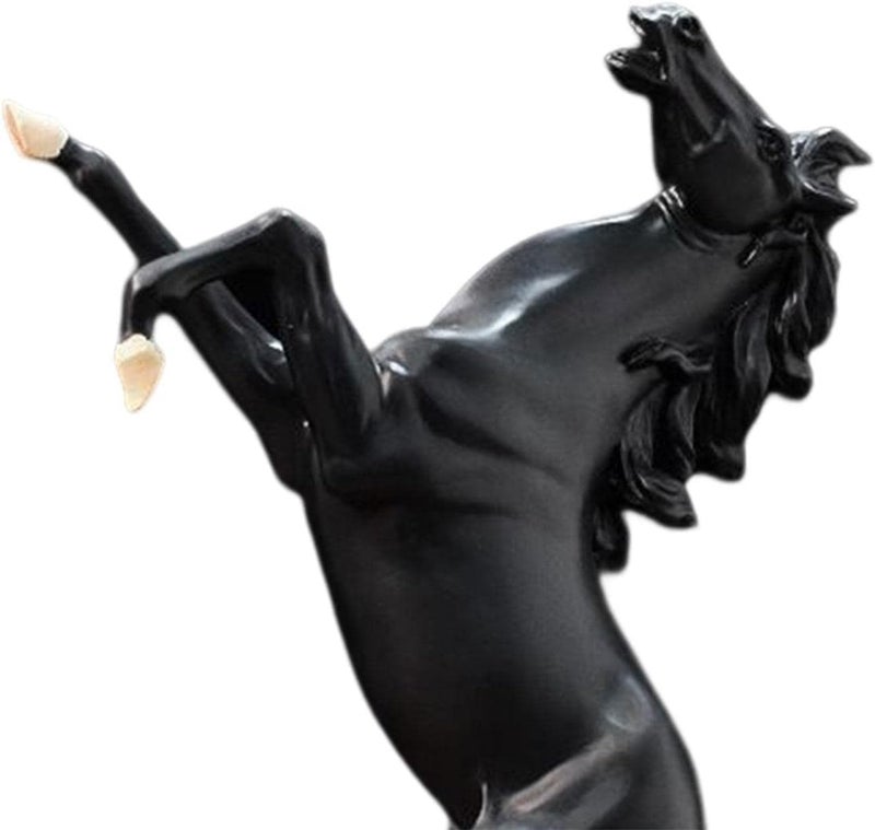 CBEX Standing Horse Statue Figurine Nordic Artwork Sculpture Horse Ornament for Bookshelf Cabinet Desk Decor Collection Black - Image 3