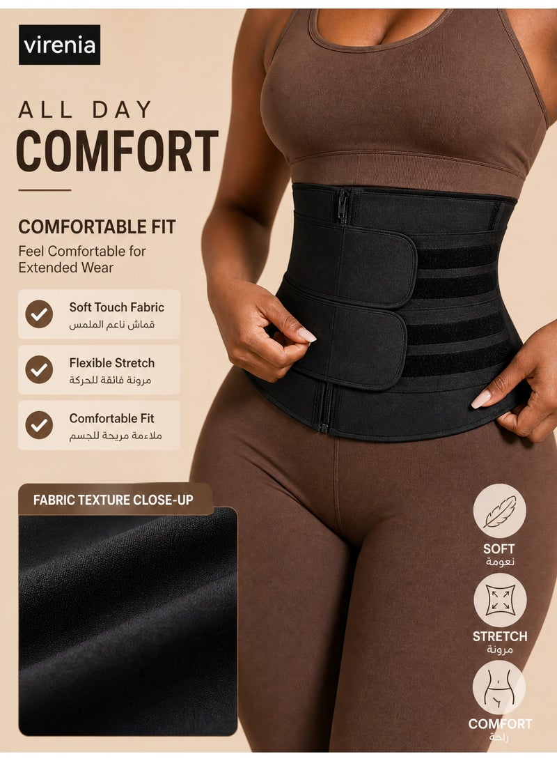virenia Adjustable Waist Trainer Slimming Belt – Tummy Sauna Bandage Wrap – Body Shaper Compression Wrap – Plus Size Corset Waist Trainer for Women & Men-XL - Image 3