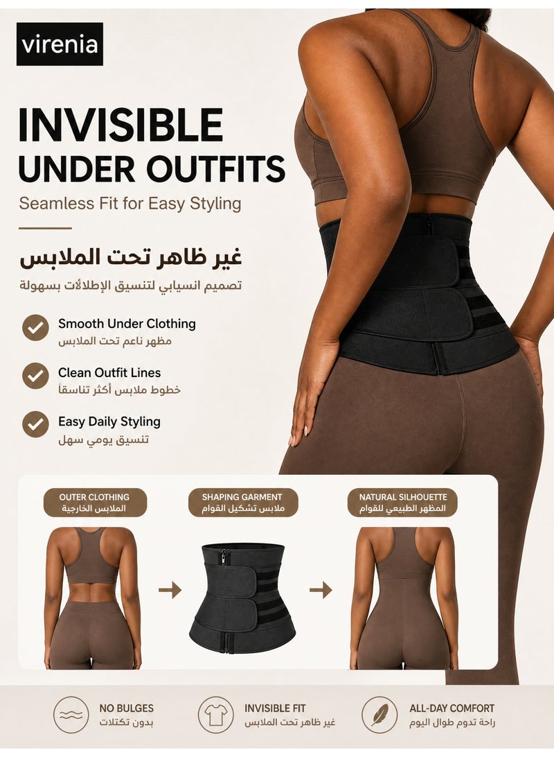 virenia Adjustable Waist Trainer Slimming Belt – Tummy Sauna Bandage Wrap – Body Shaper Compression Wrap – Plus Size Corset Waist Trainer for Women & Men-XL - Image 4