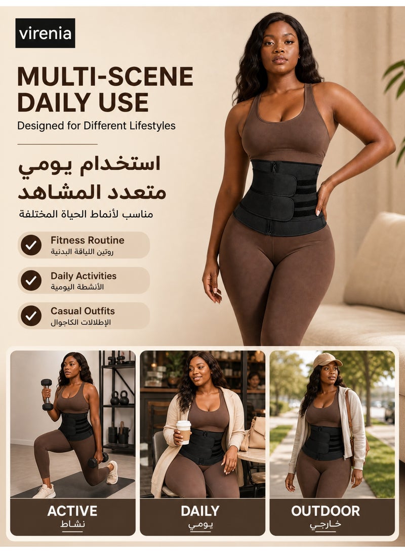 virenia Adjustable Waist Trainer Slimming Belt – Tummy Sauna Bandage Wrap – Body Shaper Compression Wrap – Plus Size Corset Waist Trainer for Women & Men-XL - Image 5