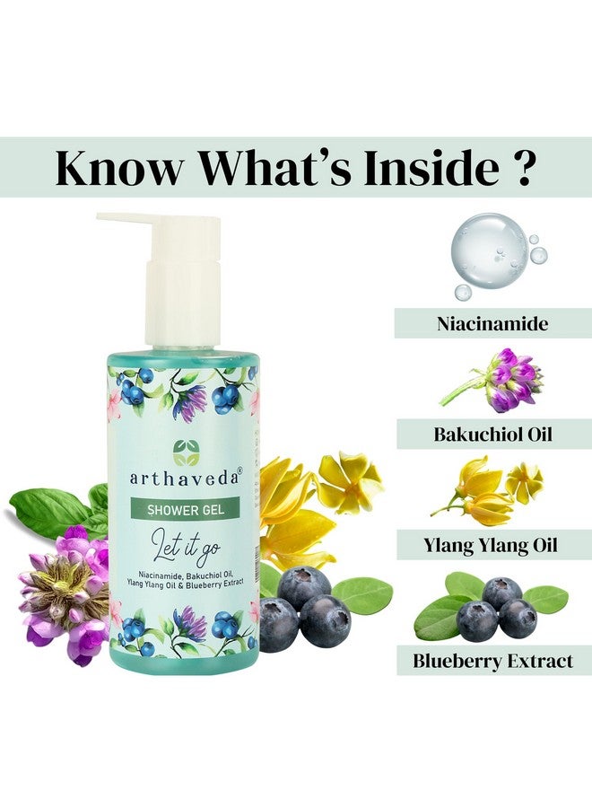 Arthaveda Shower Gel (Let it Go) - Infused with Niacinamide, Bakuchiol oil, Ylang ylang oil and Blueberry Extract | Paraben & SLS Free | 330 ml - Image 4