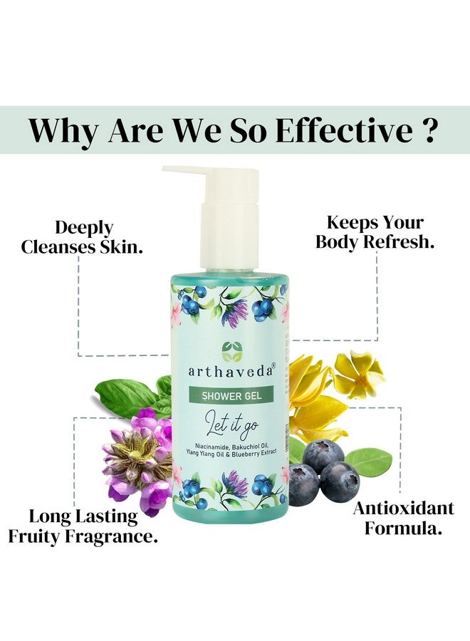 Arthaveda Shower Gel (Let it Go) - Infused with Niacinamide, Bakuchiol oil, Ylang ylang oil and Blueberry Extract | Paraben & SLS Free | 330 ml - Image 2